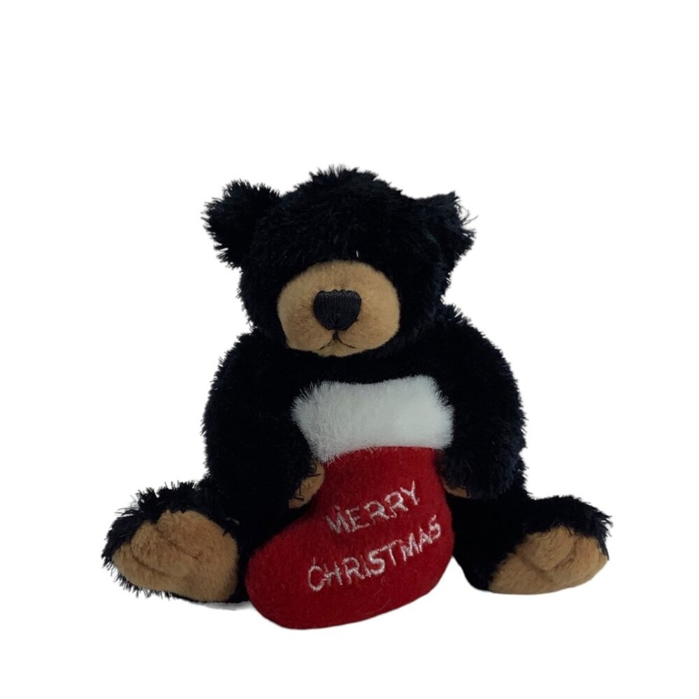 Ganz Black Bear Merry Christmas Messengers Plush Stuffed Animal 4" Stocking